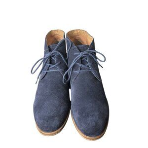 Franco Sarto Percy Women’s 8.5 Blue Suede Ankle Boots Chukkas Lace Up Booties